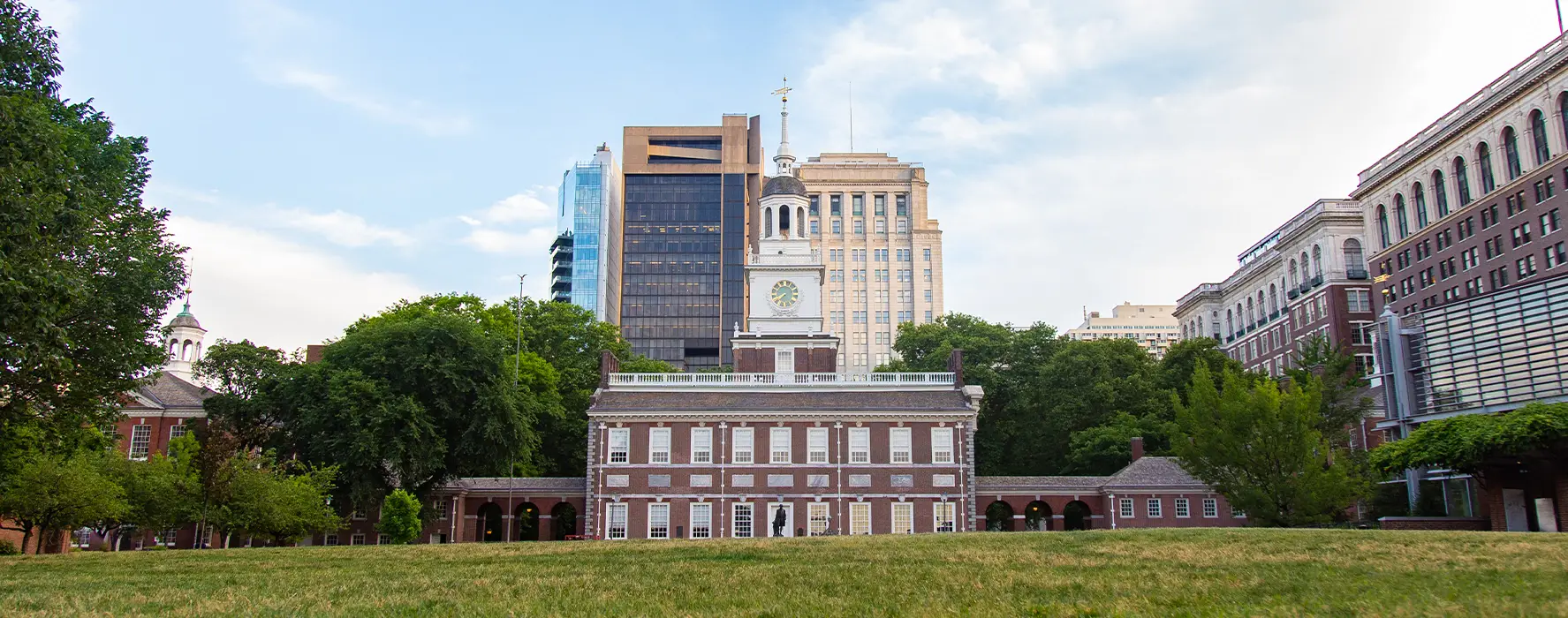 A photo of Independence Hall in Philadelphia.